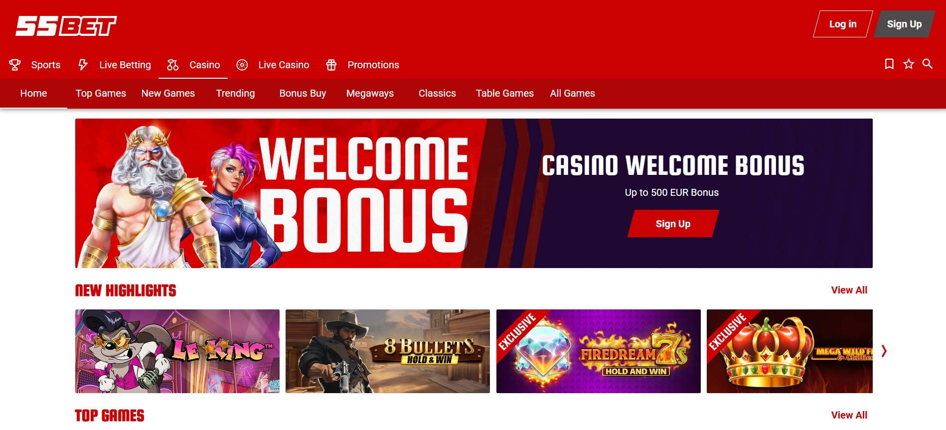 55bet review casino